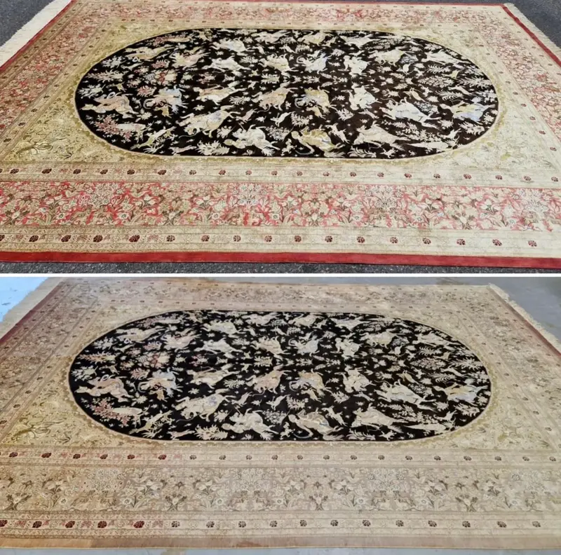Restauration - Tapis noir avant/après