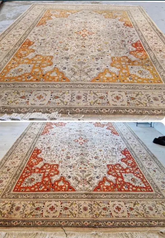 Restauration - Tapis orange avant/après