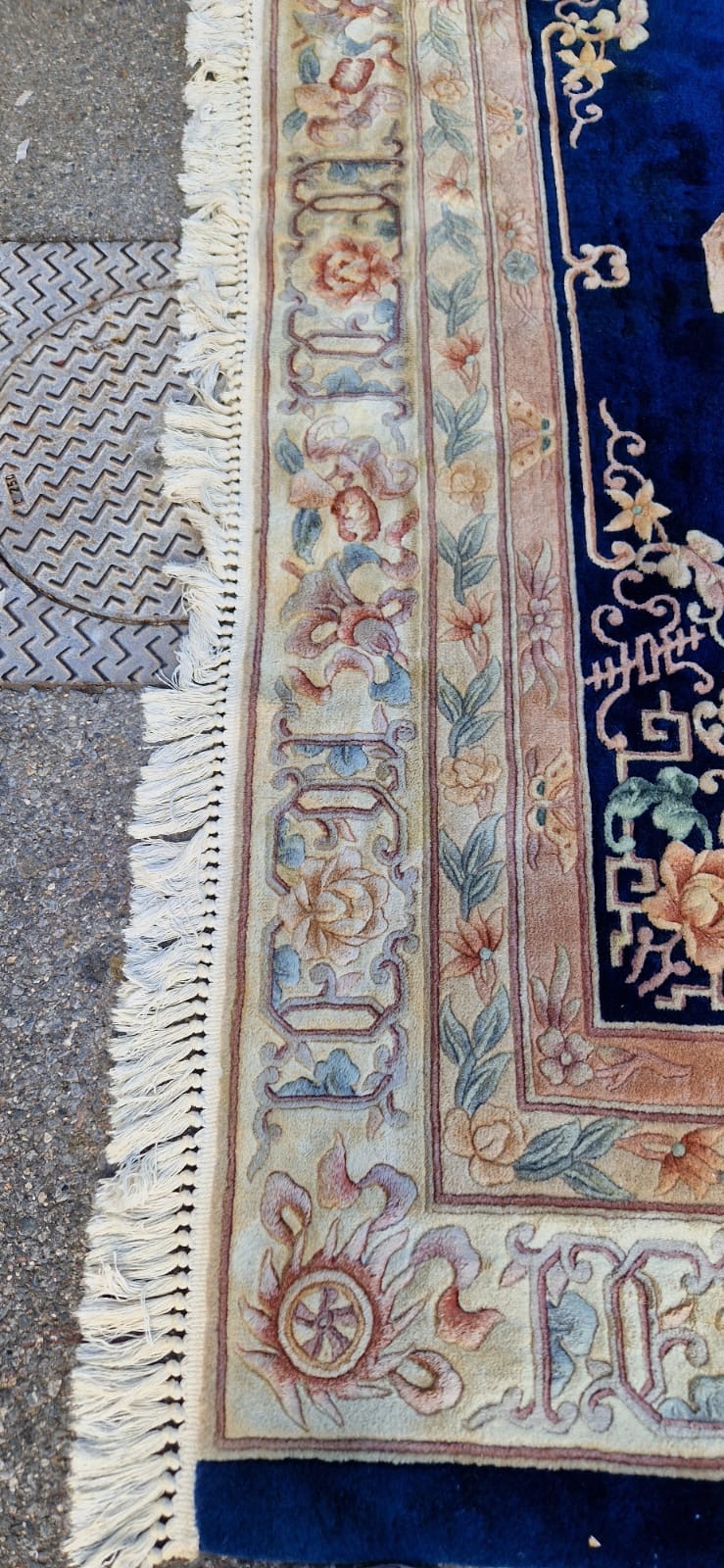 Tapis chinois - Franges reconstituées